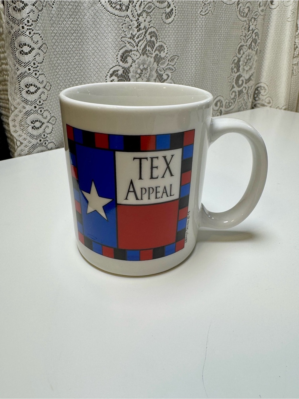 Ceramic Mug in Red & Blue